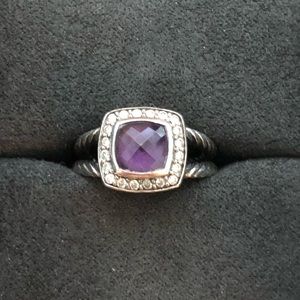 Petite Albion® Ring with Amethyst and Diamonds